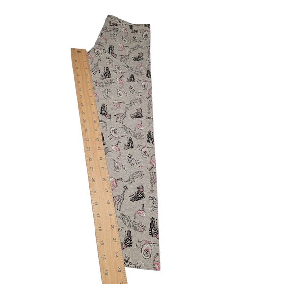Spotted Zebra Girls Casual Zoo Animals Printed Gray Leggings Size Large (10) - Picture 8 of 9